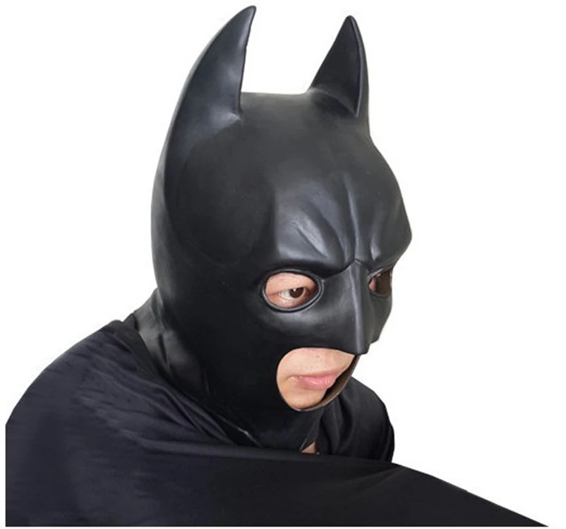 Чёрный Бэтмен Полное Лицо Латексная Маска для хеллоуина и карнавала Человек Маски, способный преодолевать Броды для взрослых вечерние игрушка вечерние Маскарад плёнки герой Косплэй реквизит