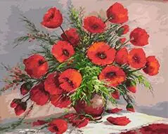

cioioil-T144 Delicate drop of poppy bouquet flower picture painting by numbers art canvas painting for home decor