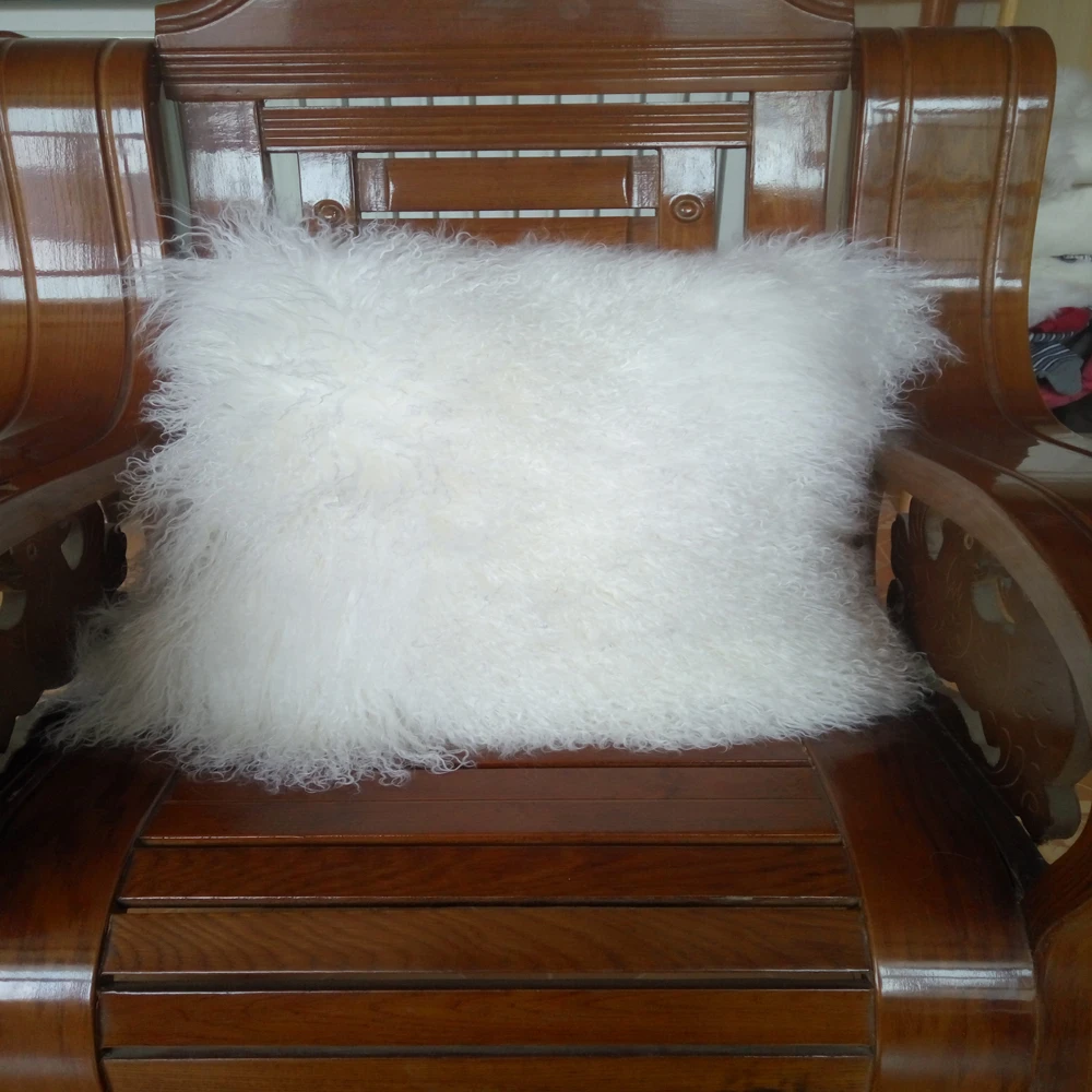 real mongolian fur pillows