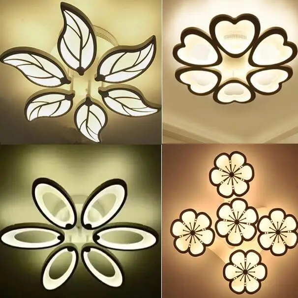 Baratos Descuento especial 6 cabezas nuevo diseño acrílico moderno Led luces de techo lampe plafond avize interior 4 formas 100 240V