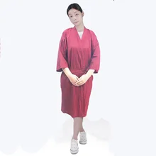 Красные обертывания ткань парикмахерские кимоно красота спа платье халат волосы накидки для стилистов салон парикмахерское платье