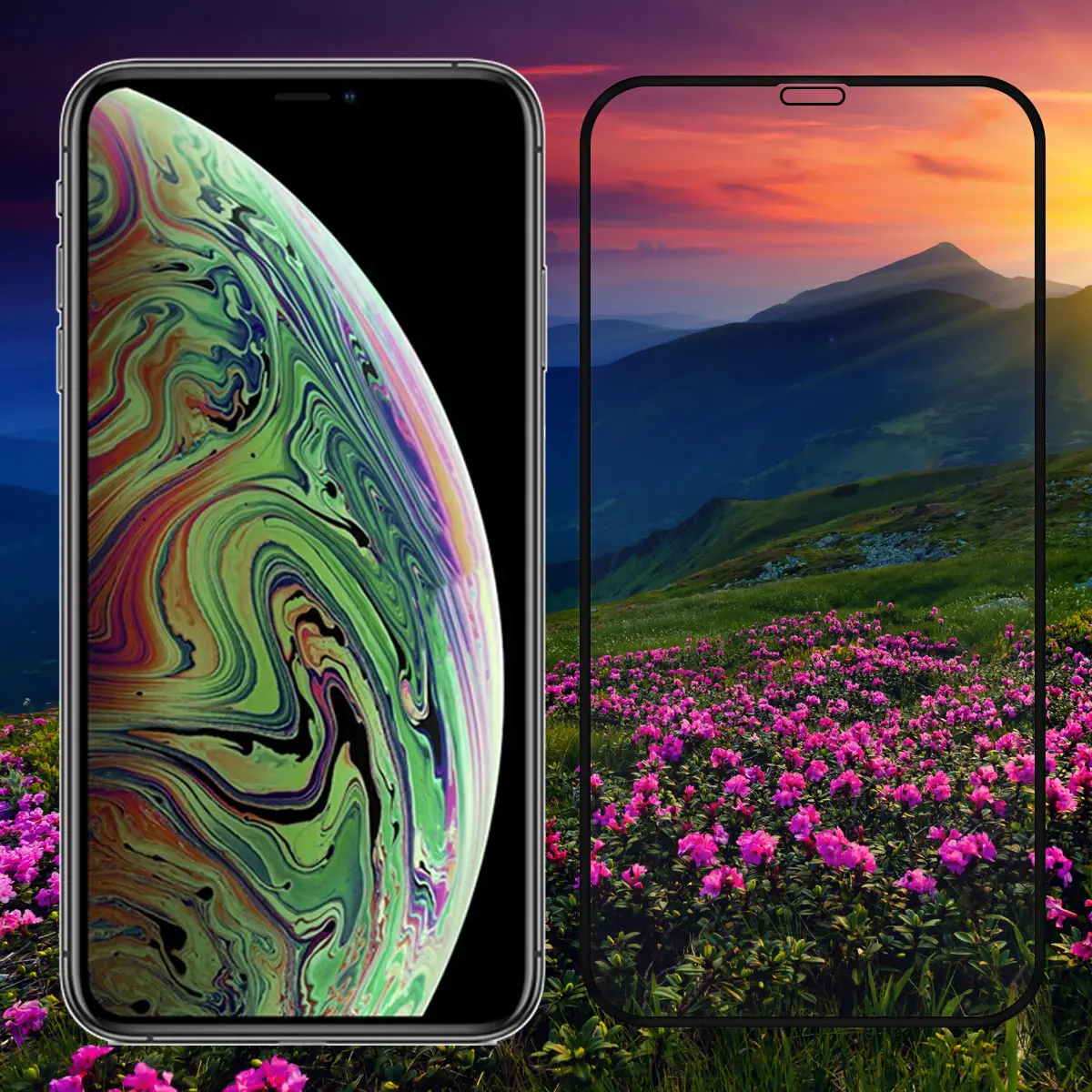 2 упаковки из закаленного стекла для iPhone Xs Max/Xr 6D Защитная пленка для экрана телефона с защитой от царапин для iPhone Xs Max/Xr Phone