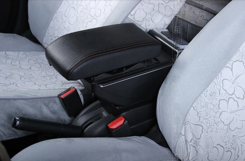 

For Honda Fit 2014 2015 Black leather center console Armrest storage box Not fit for some model!!!