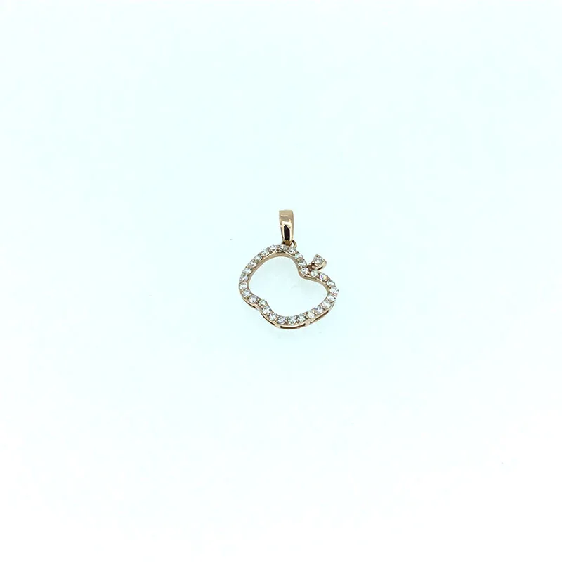 

ANI 14K Rose Gold (AU750) Wedding Pendant 0.312 ct I-J/SI Real Natural Diamond 3 Color for Women Apple Shape 18k Chain Necklace