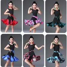 Новинка; платье для латинских танцев с короткими рукавами для девочек; детское платье для бальных танцев; детское платье для сальсы, румбы, ча, ча, самбы, танго