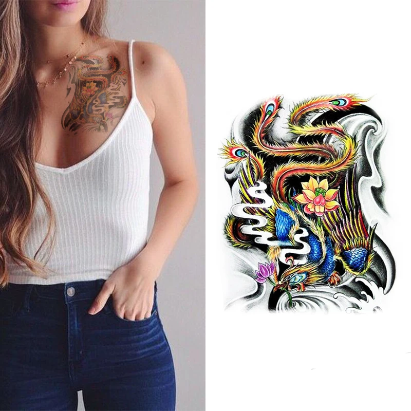 Chinois Phoenix Tattoo Designs Femmes Imperméables Grand