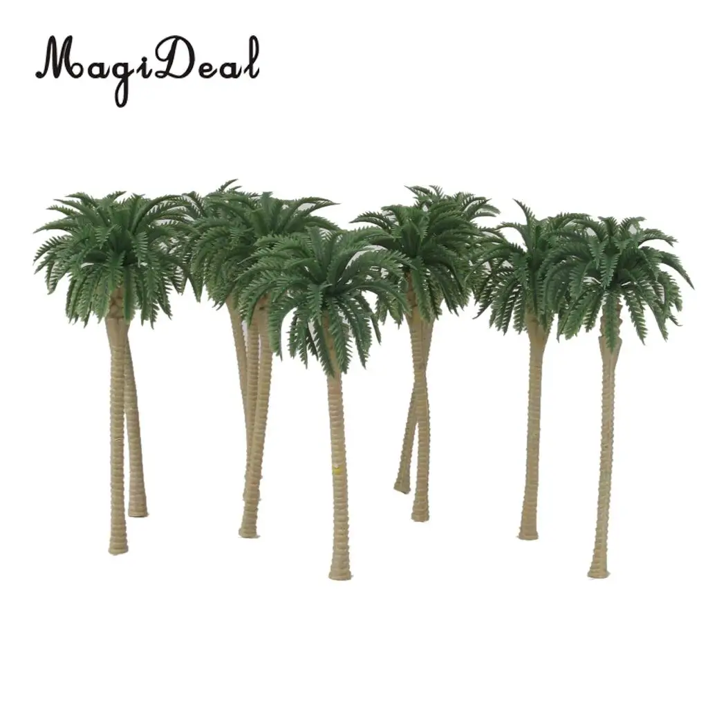 20Pcs/Lot 1/150 Scale Green Model Coconut Palm Trees for Building Beach Garden Street Scene Layout Landscape 7cm