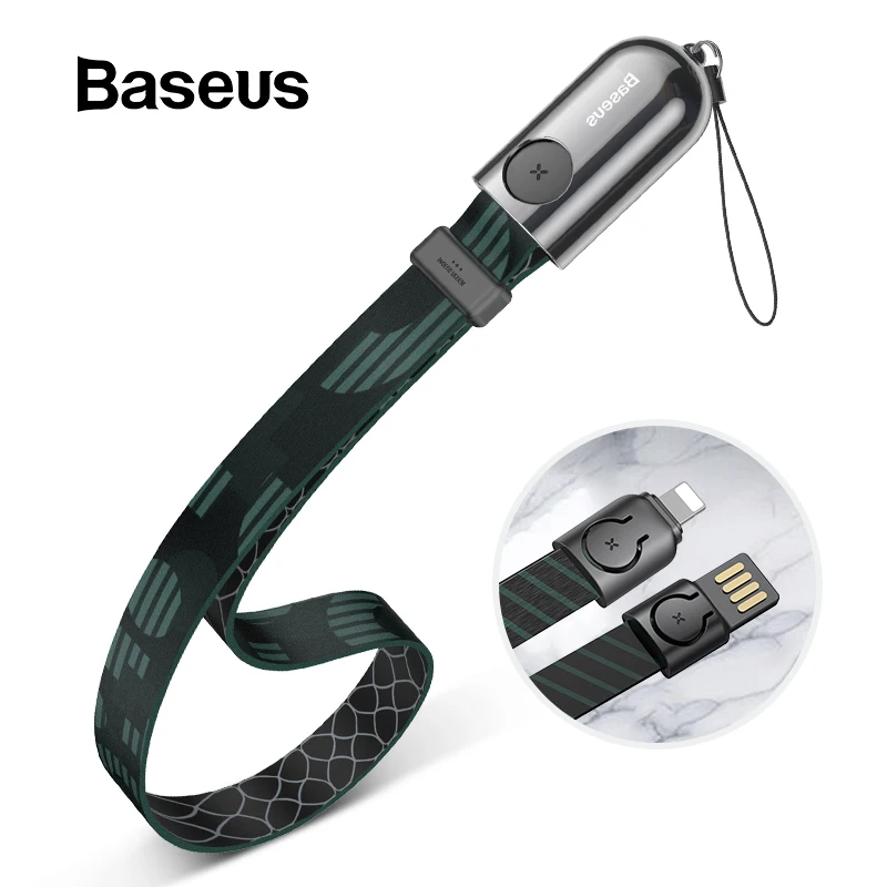 

Baseus Lanyard USB Cable for iPhone Xs Max XR 8 Charge Cable 2.4A Fast Charging Portable Cable for iPhone Data Cable USB Wire