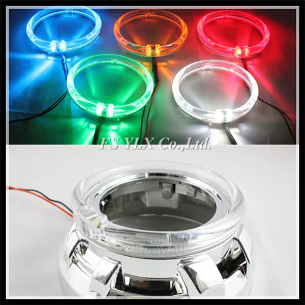 

80mm 2SMD LED halo ring headlight kit for motocycle LED angel eye halo ring for 80mm car Projector Lens white yellow blue