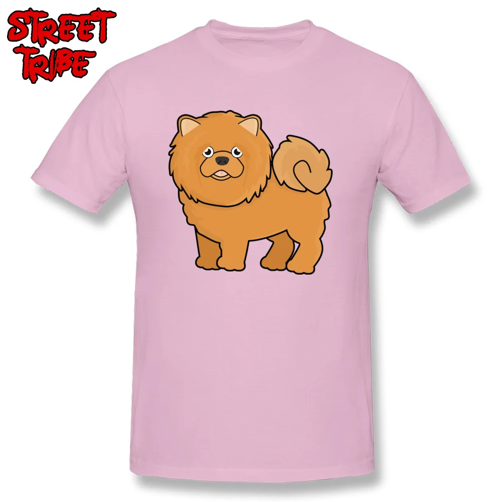 100% Cotton Men Short Sleeve Cute Chow Chow Tshirts Comics Tops T Shirt Funny Europe Round Neck Clothing Shirt Cute Chow Chow pink