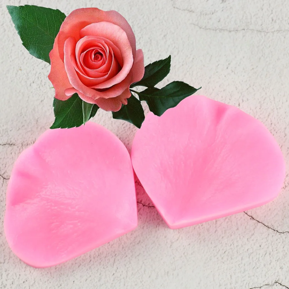 

2PCS/set Petal Leaf Rose Shaped Silicone Mold Cake Decoration Tools Fondant 3D Flowers Wedding Cake Mould
