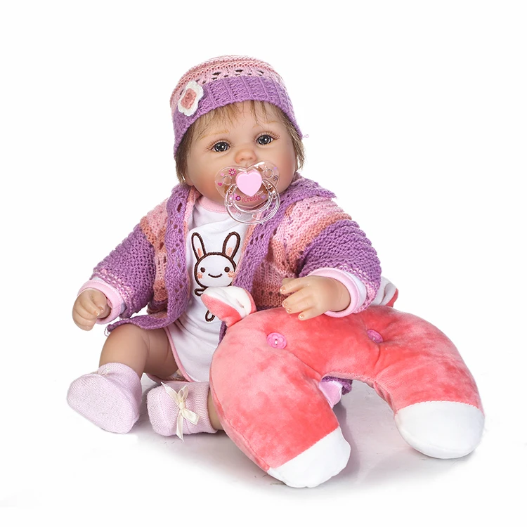 

reborn doll with soft real gentle touch free shipping lifelike soft silicone lovely toys for baby girls popular Christmas Gifts