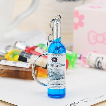

suti Couple keychain car key ring pendant keychain phone connected to a mobile phone beer bottle wholesale Random style