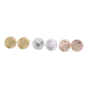 

Fashion round cakes stud earrings hand-carved pattern circle stud earrings the grain character circle stud earrings for women