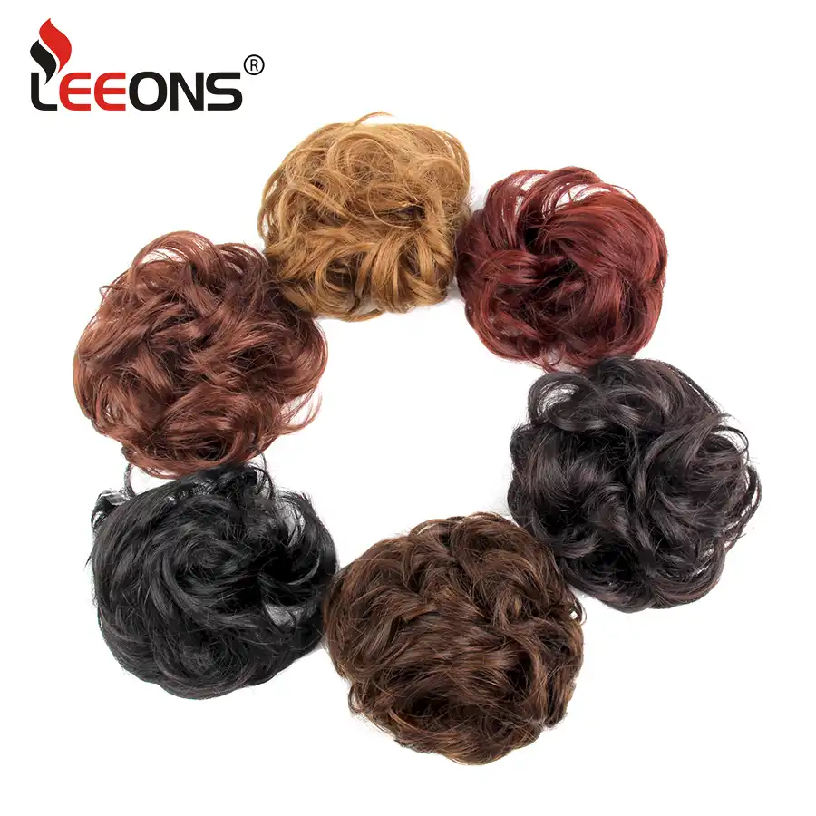 Leeons 10color Synthetic Hair Bun Chignons Elastic Scrunchie Hair