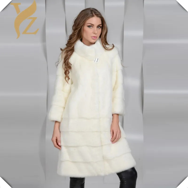 Buy New Luxury Nautral 100 White Mink Fur Coat New