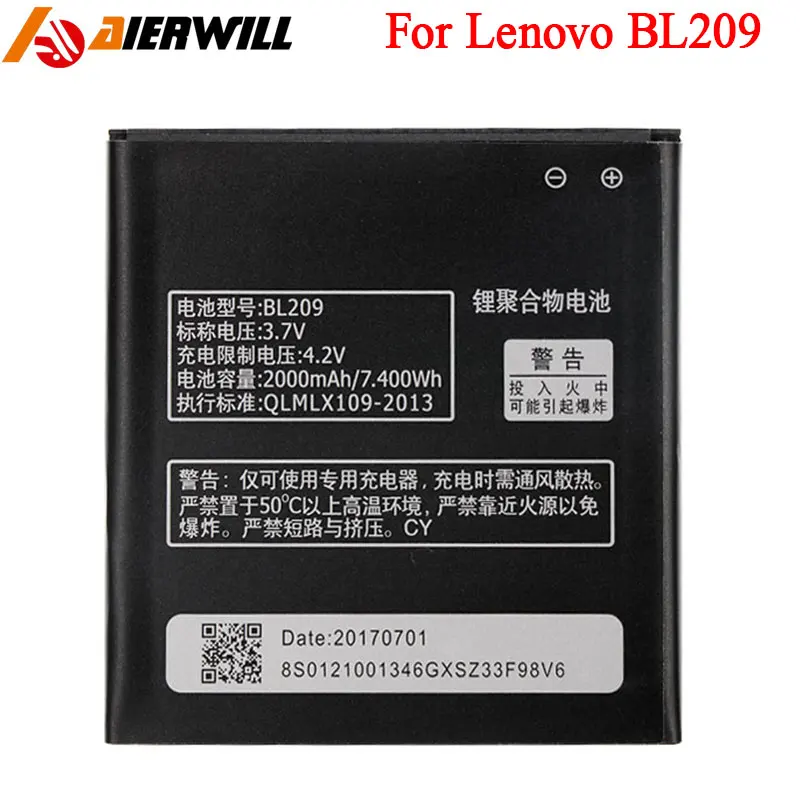 BL209 батарея для lenovo A706 A788T A820E A760 A516 A378T A398T мобильный телефон мА/ч. Аккумулятор Bateria