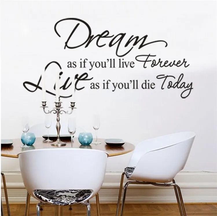 Dream as if you'll live forever Art vinyl Wall sti...