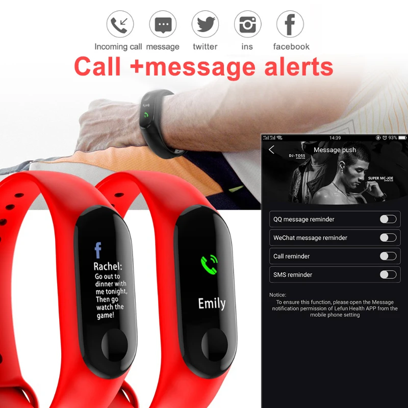  Smart Band Heart Rate Blood Pressure Monitor Smart Bracelet Sport Smart Watch Health Fitness Tracke - 33055441878