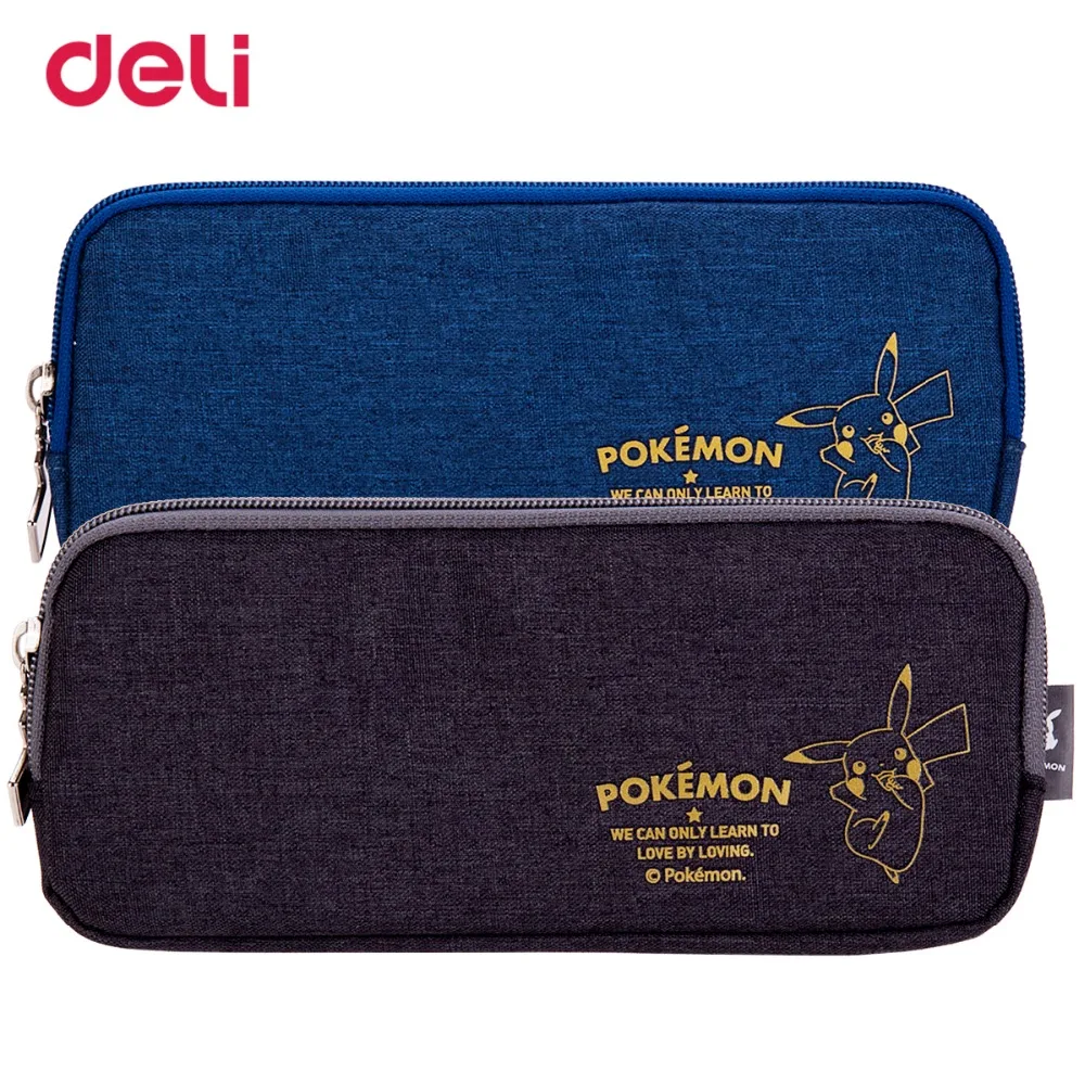 Deli Pokemon Series School Pencil Case Simple Canvas Zipper Bag Kawaii Pikachu Pencil Pouch Stationery Supplies For Student Gift Deli Pokemon Series School Pencil Case Simple Canvas Zipper Bag Kawaii Pikachu Pencil Pouch Stationery Supplies For Student Gift