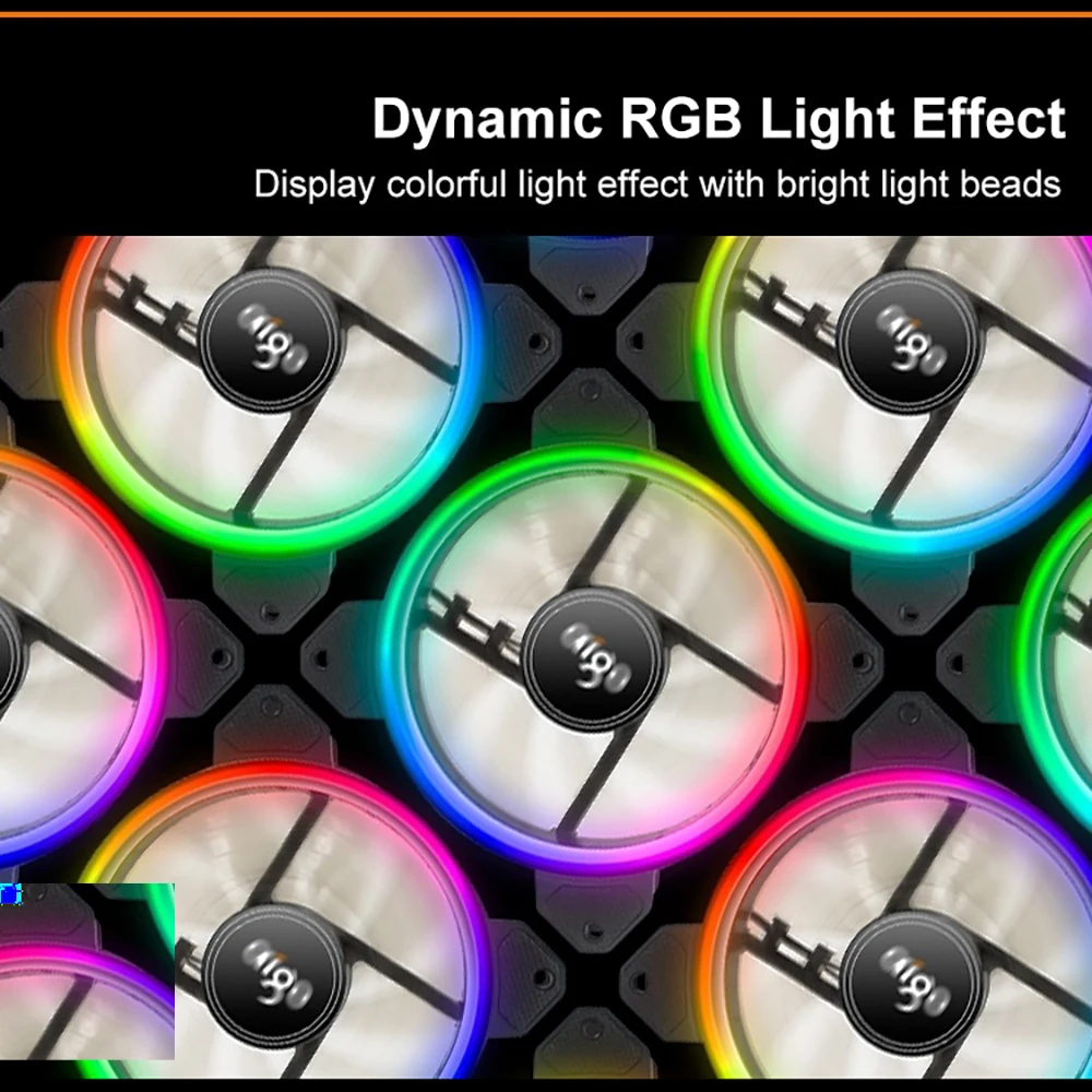 Aigo DR12 3 упак. Кулер для процессора RGB 120 мм куллер с IR пультом корпуса Вентилятор