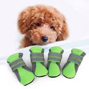 

Breathable Dog Walking Shoes Net Soft Summer Pet Shoes Night Safe Reflective Boots for Large Small Dogs