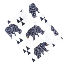 ABWE Лучшая Черный Медведь Печать муслин детские хлопковые пеленки мешок Младенцы Новорождённые одеяло пеленание постельные принадлежности полотенце