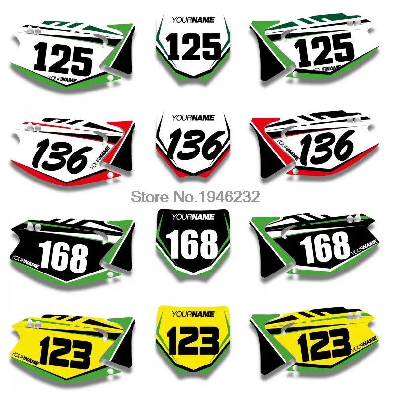 Наклейка NICECNC с номерным знаком на заказ наклейка и фоновая графика для Kawasaki KX125