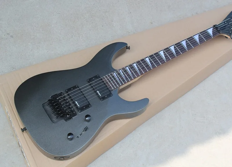 Электрогитара с металлическим корпусом серая электрогитара Floyd Rose 2 пикапа белая