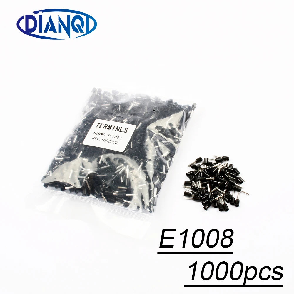 

E1008 Tube insulating Insulated terminals 1000PCS/Pack 1MM2 Cable Wire Connector Insulating Crimp Terminal Connector