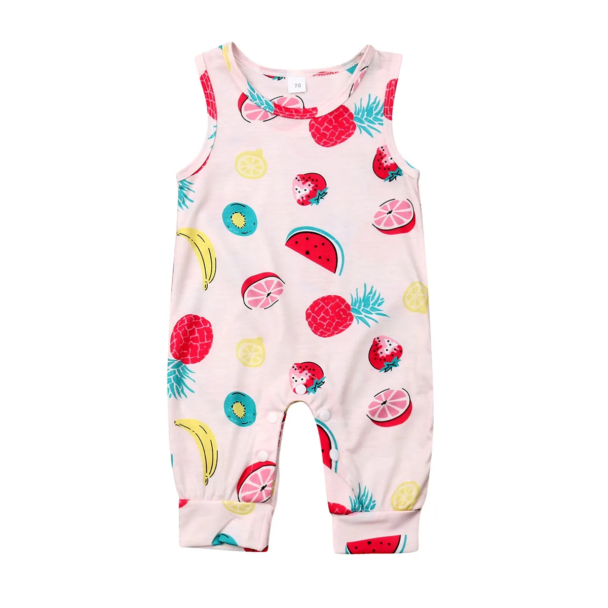 Hot Infant Baby Girls Dungarees Pant One piece Fruits Print Bodysuits