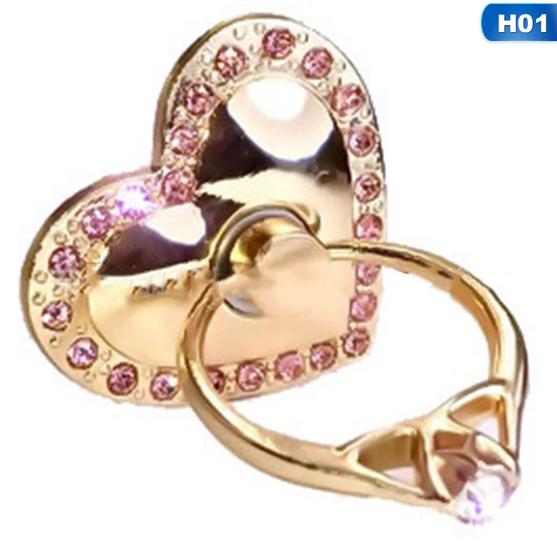 

Luxury Rhinestone Shape Universal Phone Ring Stand Multi-Angle Portable Stand 360 Rotation 3D Aluminum Alloy Ring Grip
