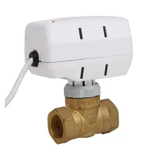 AC 230V Электрический привод латунный шаровой кран 2 способ латунный моторизованный шаровой клапан DN20 DN25 two way 3 провода с привод