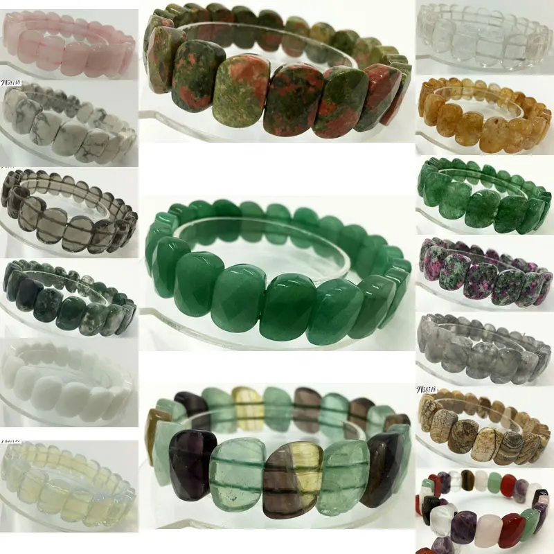 Растягивающийся браслет Unakite Flourite Aventurine Crystal Carnelian Jaspe Howlite 7 5 дюйма WFH510 | Украшения