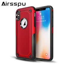 

Airrspu Silicone Phone Cases for iphone 6 Case 6S TPU And PC Armor Cover for iphone 7 Case 7 Plus Cases 8 X Plus Coque For Apple