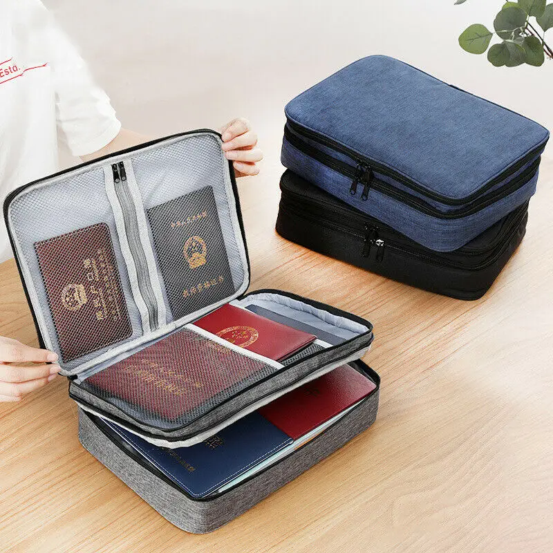 

2019 New Travel Passport Document File Storage Bag Waterproof ID Card Organizer Zipper Pouch
