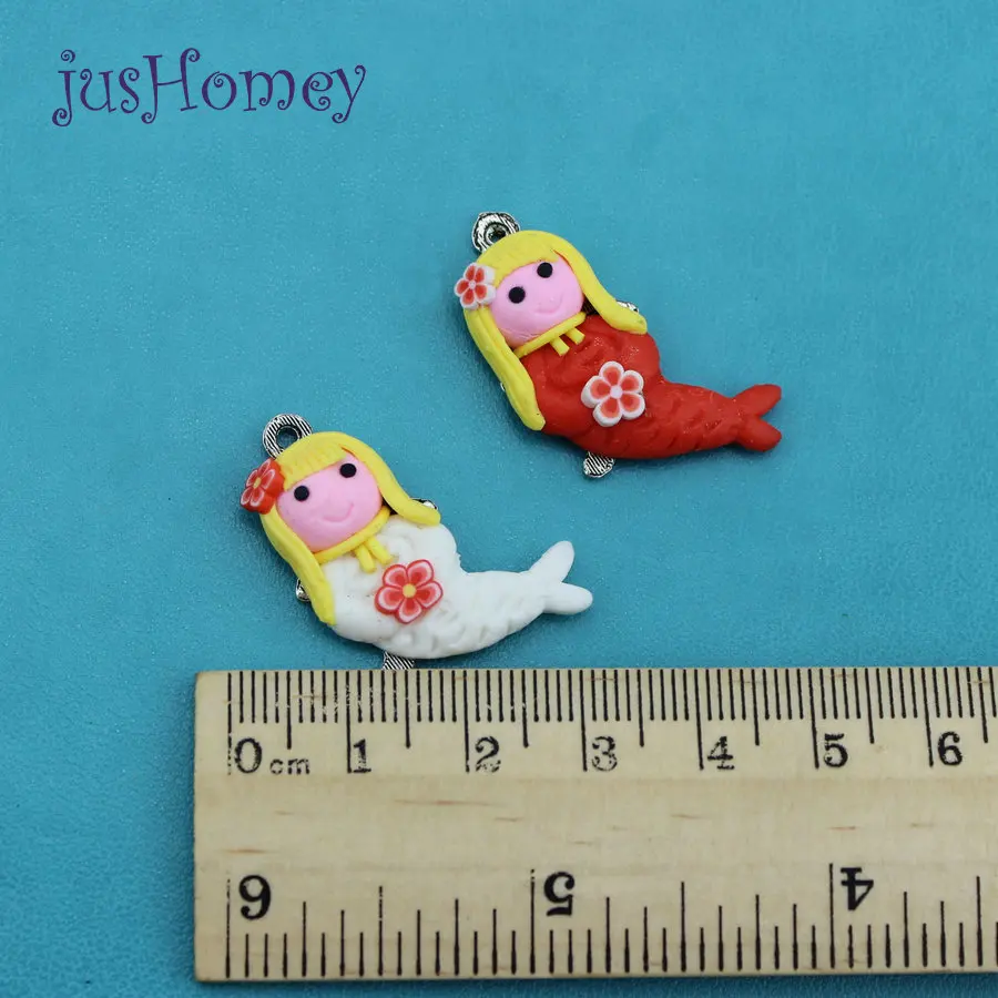 30 шт Kawaii Полимерная глина Русалка ремесло подвески кабошоны DIY кулон мультфильм