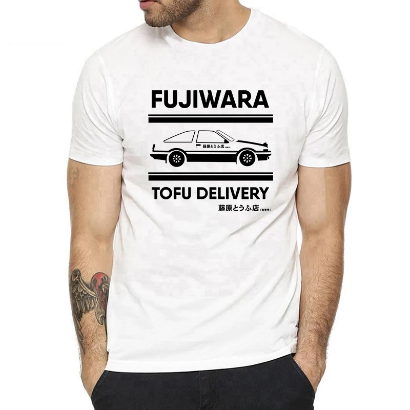 AE86 тофу Initial D Винтаж автомобиль Японии аниме футболка Kawaii Для мужчин Топы Harajuku уличный с короткими рукавами забавные эстетику футболка