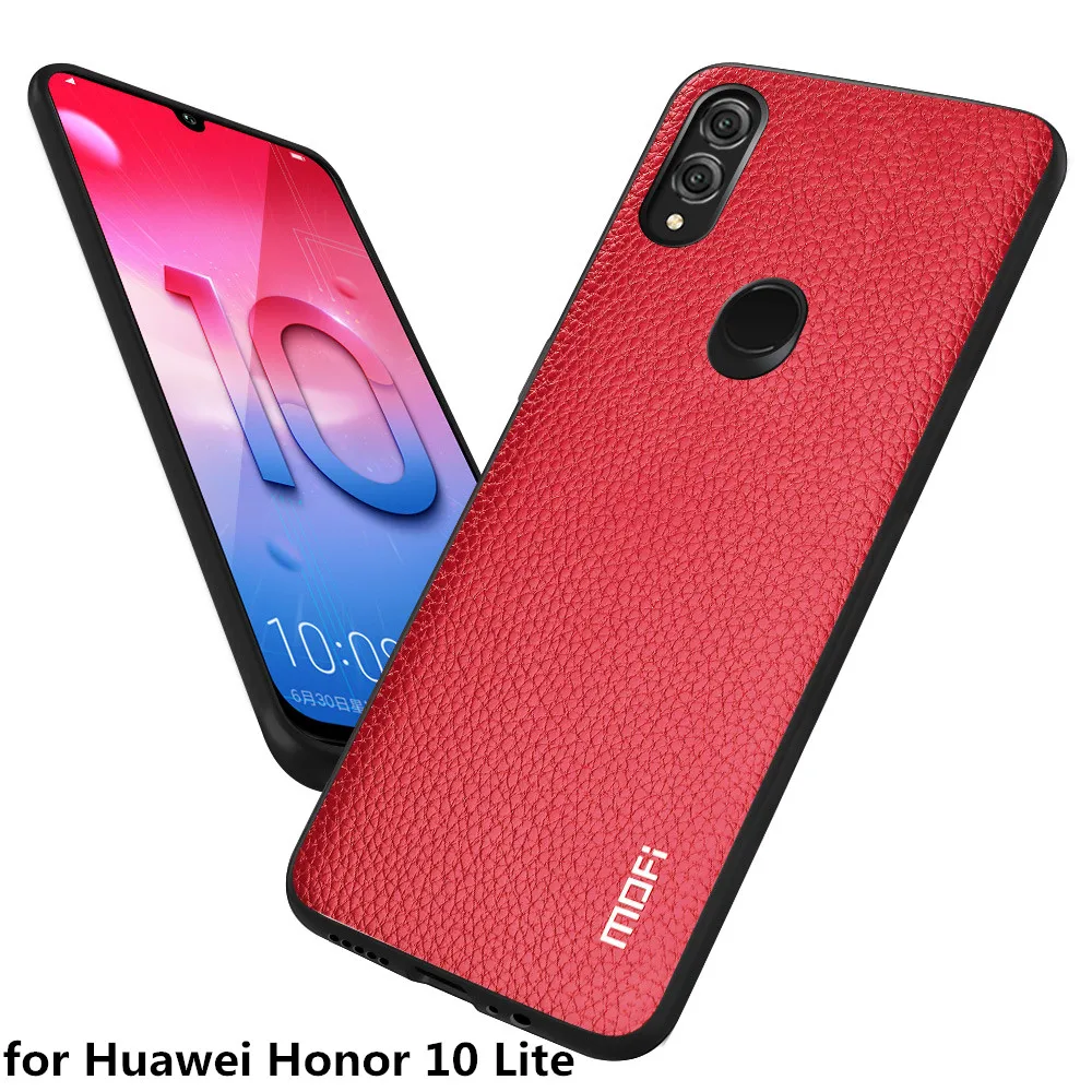 

MOFi Phone Case for Huawei Honor 10 Lite Back Cover for Honor10 Lite TPU Fitted Case PU Leather Capa Original Litchi Pattern