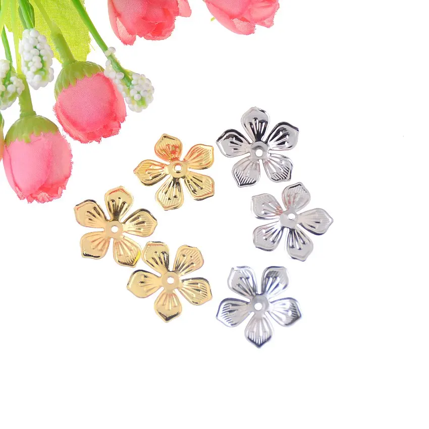 

Free shipping 100pcs Filigree Wraps Flower Connectors Metal Crafts Gift Decoration DIY Findings 22x22mm