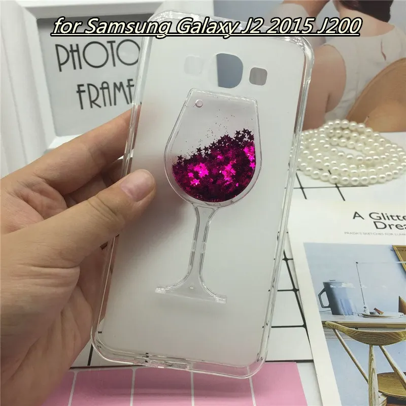 

Phone Cases Covers for Samsung Galaxy J2 2015 SM-J200 J200F J200G J200H 3D Quicksand Shine Soft TPU Back Cover Case Clear