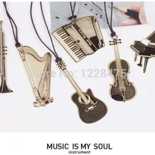 1 шт./лот, 6 стилей, новинка, музыкальный инструмент, металлические закладки, золотые закладки, лучший подарок для чтения