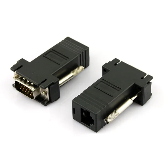 2014VVGA extender male to lan Video Extender CAT5 CAT6 RJ45 Cable Adapter free shipping |