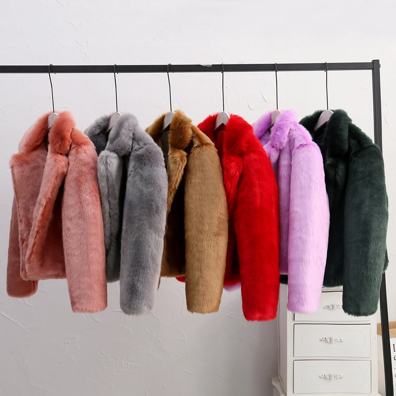 Winter Calling Women Faux Fur Coat Fabulous Fashion Turn Down Collar Faux Fox Fur Outerwear Thicken Warm Winter Jackets Overcoat