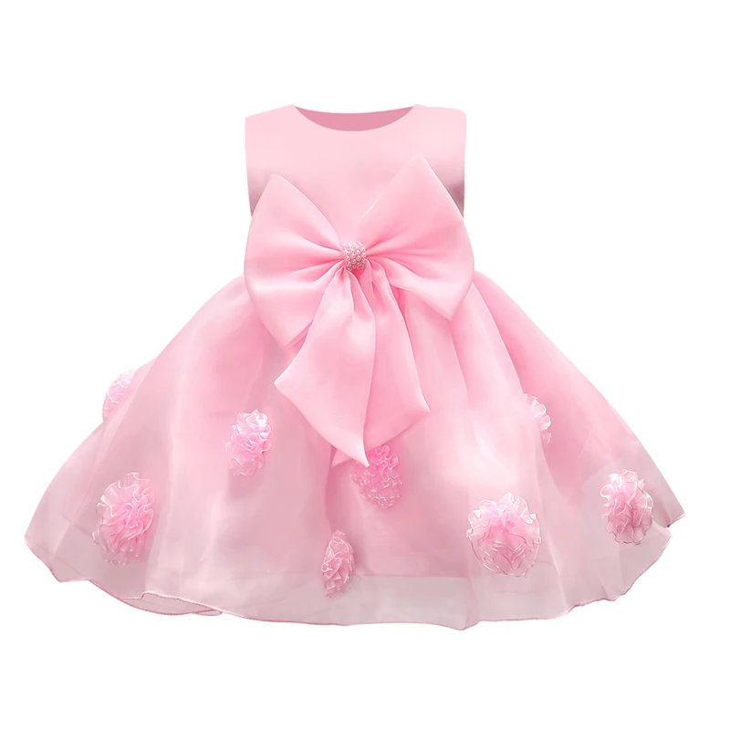 bebes vestidos cute baby girl summer clothes lace ball gown princess dress bow first birthday party Wedding new year costume