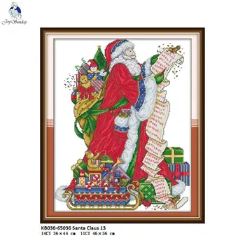 

The Santa Claus Aida Canvas DMC Count Cloth Chinese Cross Stitch Kits Print Fabric for Embroidery Crafts Home Decor Needlework