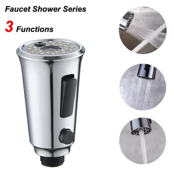 

kitchen Faucets Pull Out Silver Single Handle Kitchen Tap Bathroom 3 Function With Button Switch Spray kitchen Faucet 19MAY17