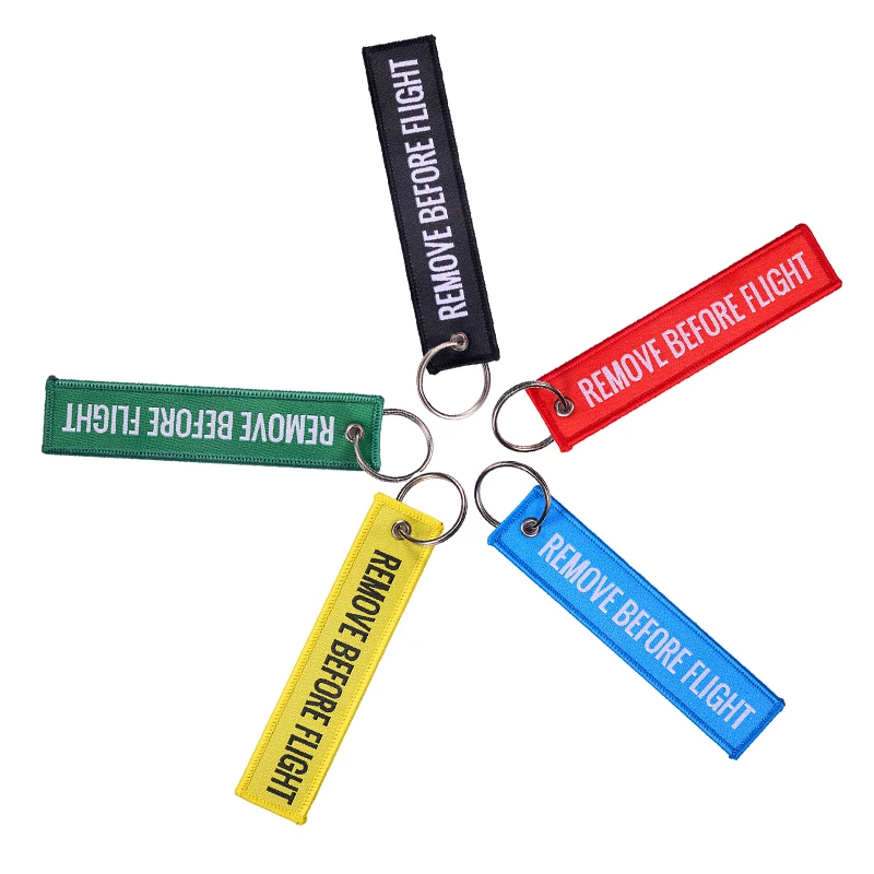 

Remove Before Flight Woven Car Keychain Embroidery Key Ring Zinc Alloy Motorcycle Cars Key Fob Creative Auto Accessories 1183266