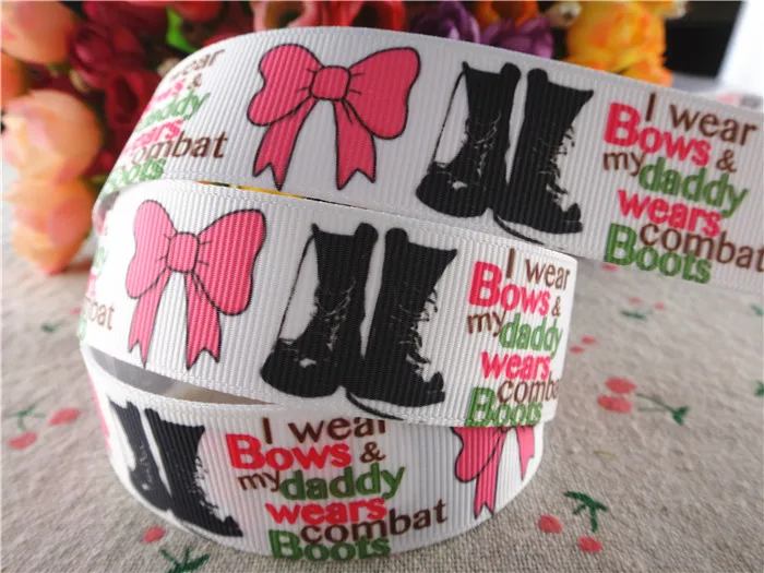

WQ16041937, new arrival 1'' 25mm 5 yards Father's Day printed grosgrain ribbons cartoon ribbon handmade hair bows