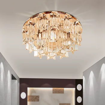 

FREE SHIPPING EMS Crystal + mirror 14 cm crystal LED Ceiling Lights crystal tea aisle level 3 w warm light bright lighting lamps